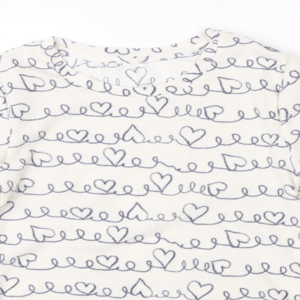 George Girls White  Polyester  Pyjama Top Size 8-9 Years