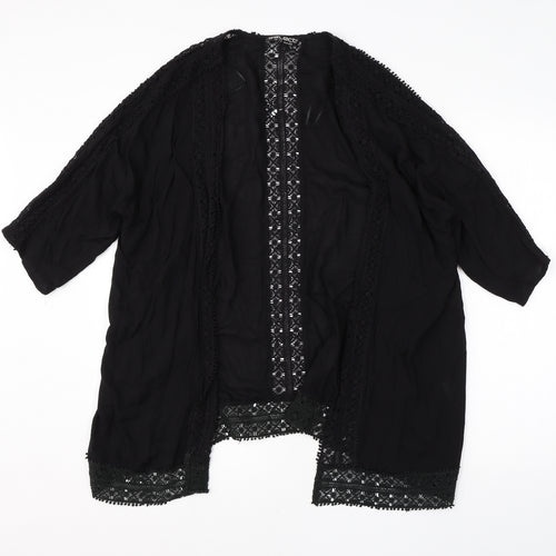 Select Womens Black Round Neck  Viscose Cape Jumper Size 12