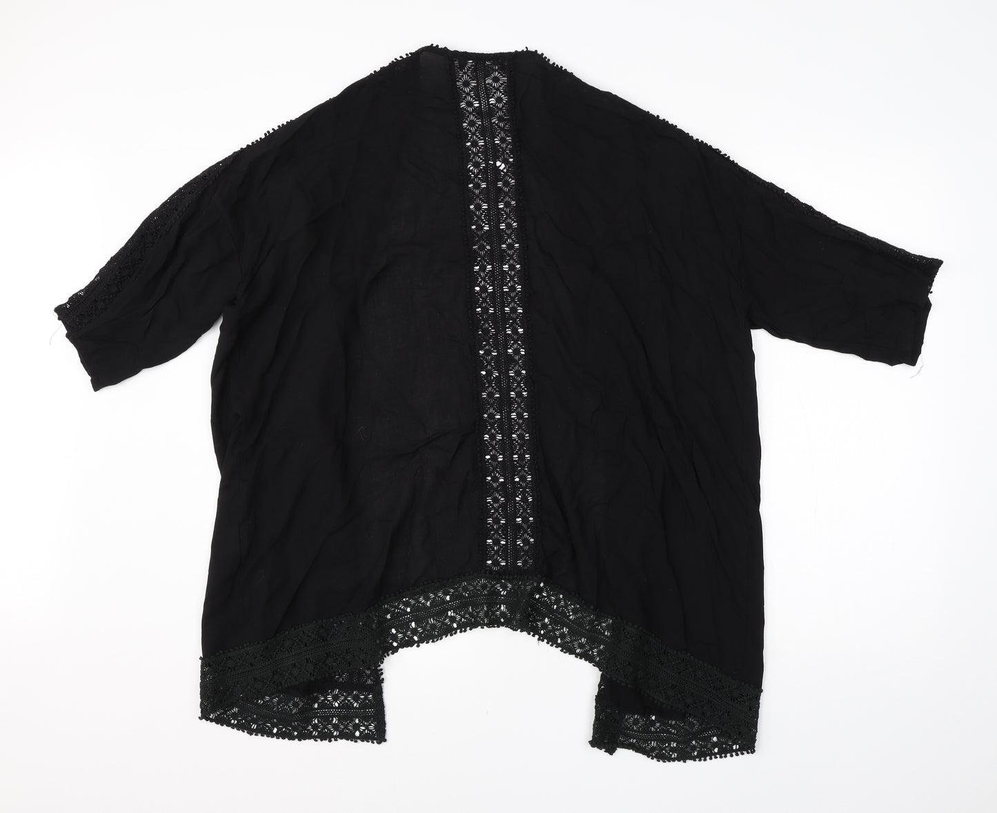 Select Womens Black Round Neck  Viscose Cape Jumper Size 12