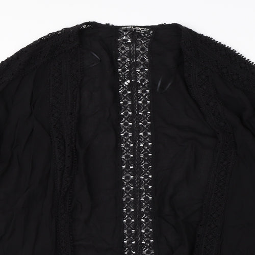 Select Womens Black Round Neck  Viscose Cape Jumper Size 12