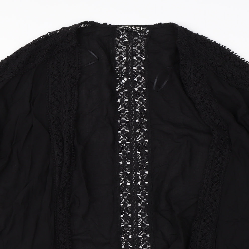 Select Womens Black Round Neck  Viscose Cape Jumper Size 12