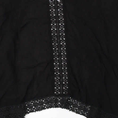 Select Womens Black Round Neck  Viscose Cape Jumper Size 12