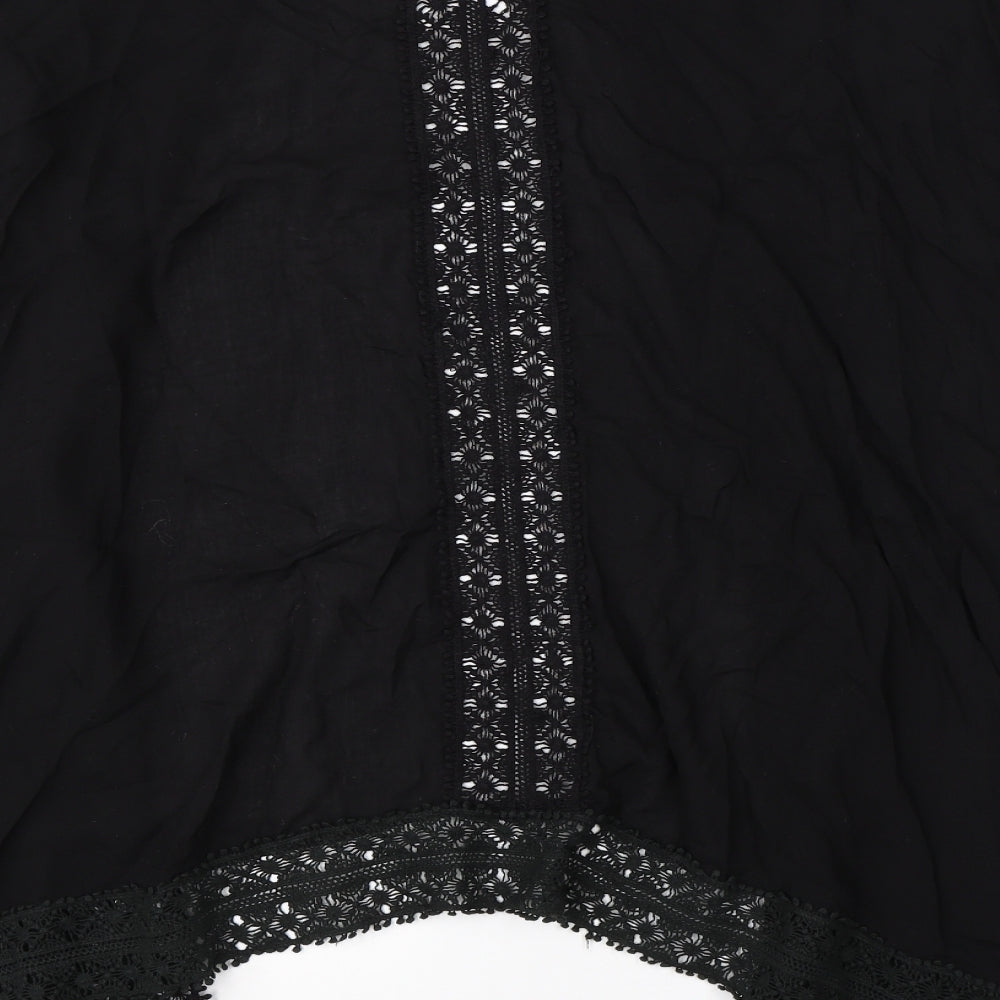 Select Womens Black Round Neck  Viscose Cape Jumper Size 12