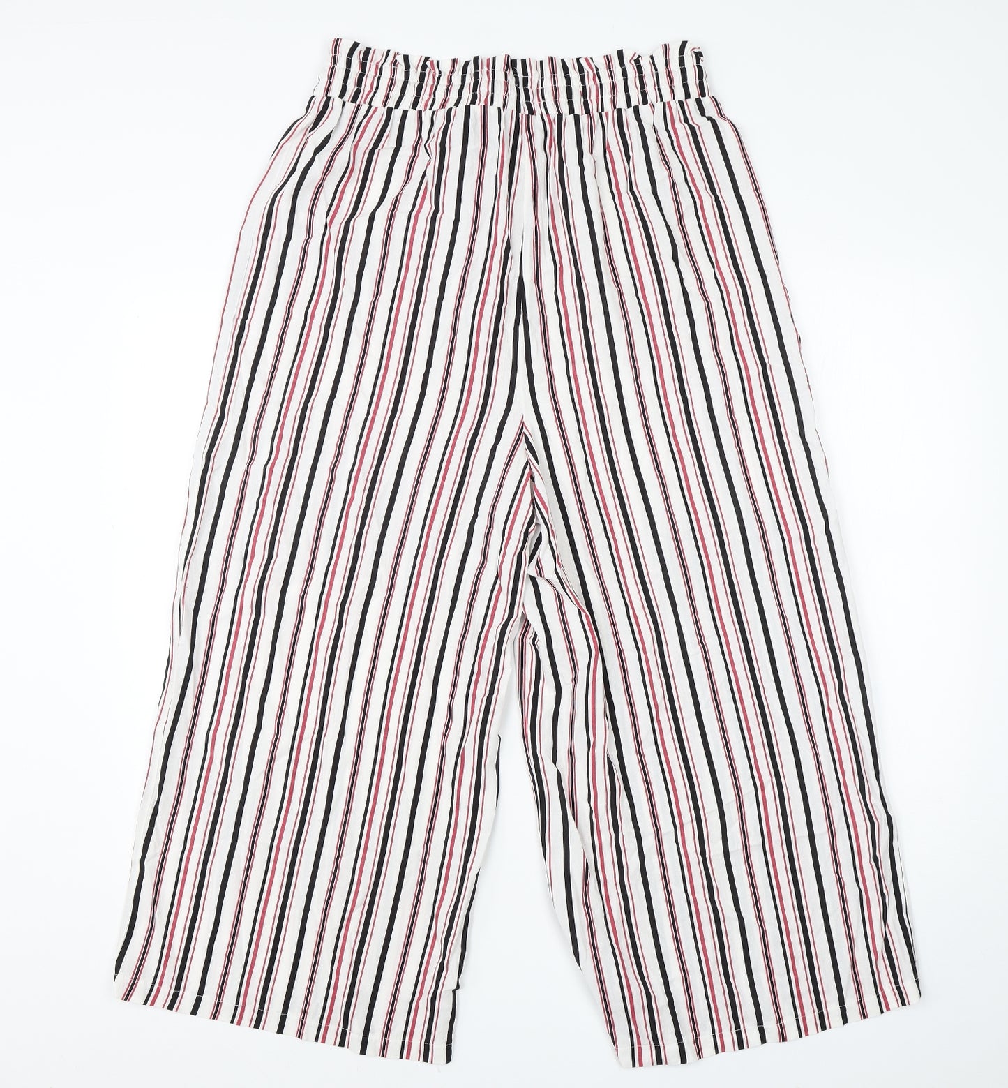 Select Womens White Striped Viscose Harem Trousers Size 14 L20 in Regular