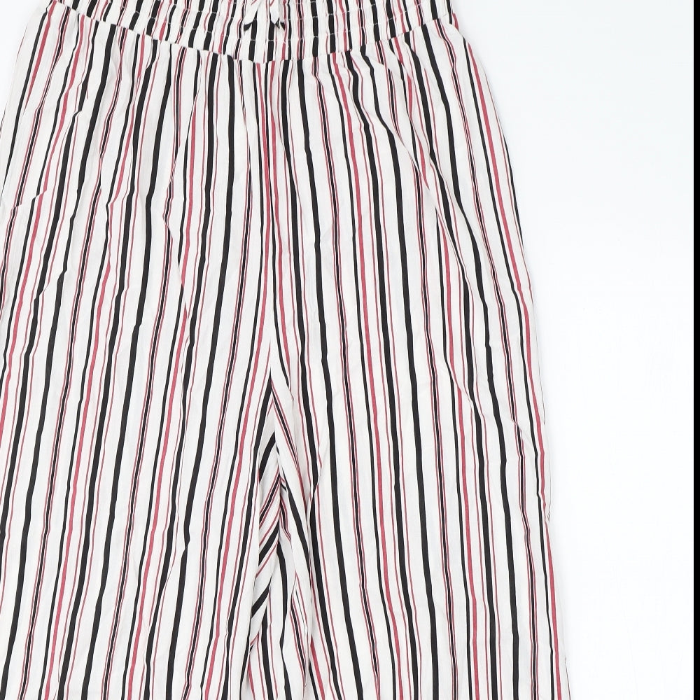 Select Womens White Striped Viscose Harem Trousers Size 14 L20 in Regular
