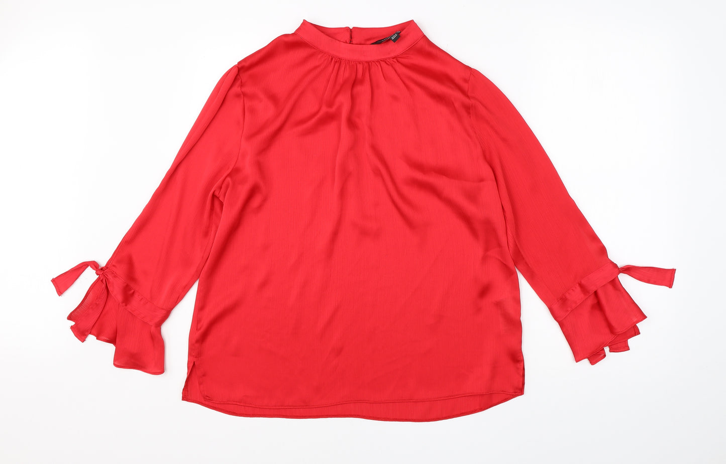 Dorothy Perkins Womens Red  Polyester Basic Blouse Size 16 Round Neck