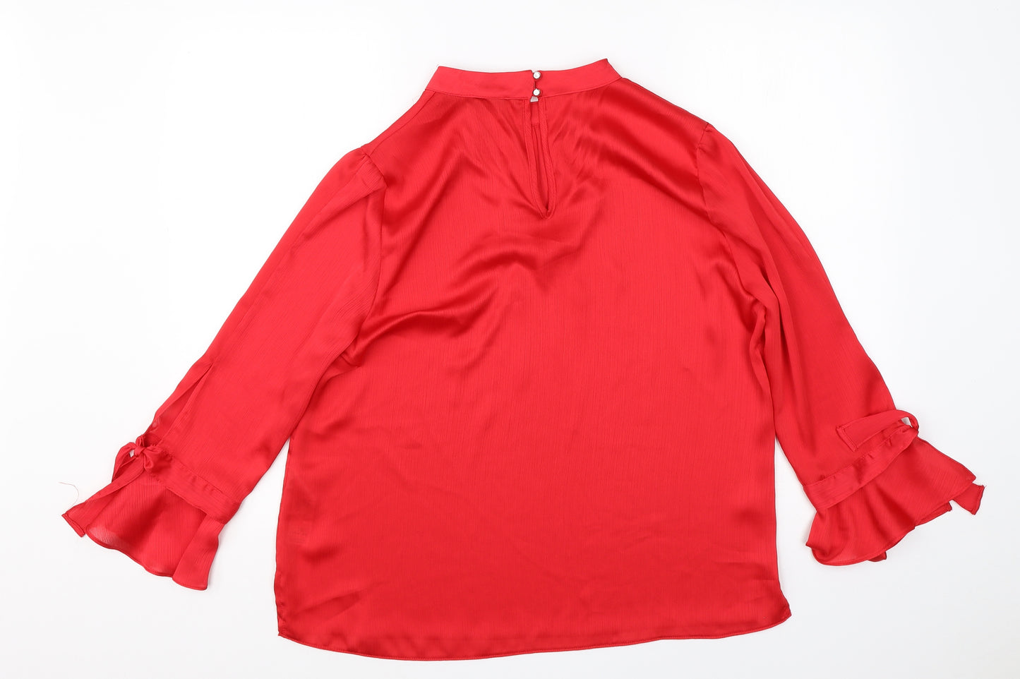 Dorothy Perkins Womens Red  Polyester Basic Blouse Size 16 Round Neck