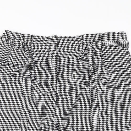 Primark Womens White Houndstooth Polyester A-Line Skirt Size 18