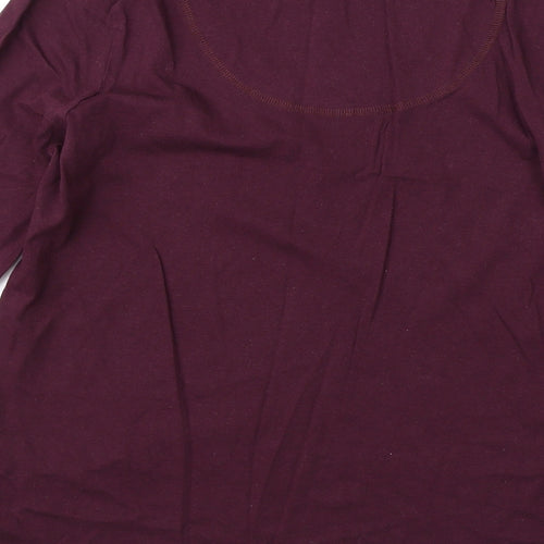 M&S Womens Purple  Cotton Basic T-Shirt Size 14 Round Neck