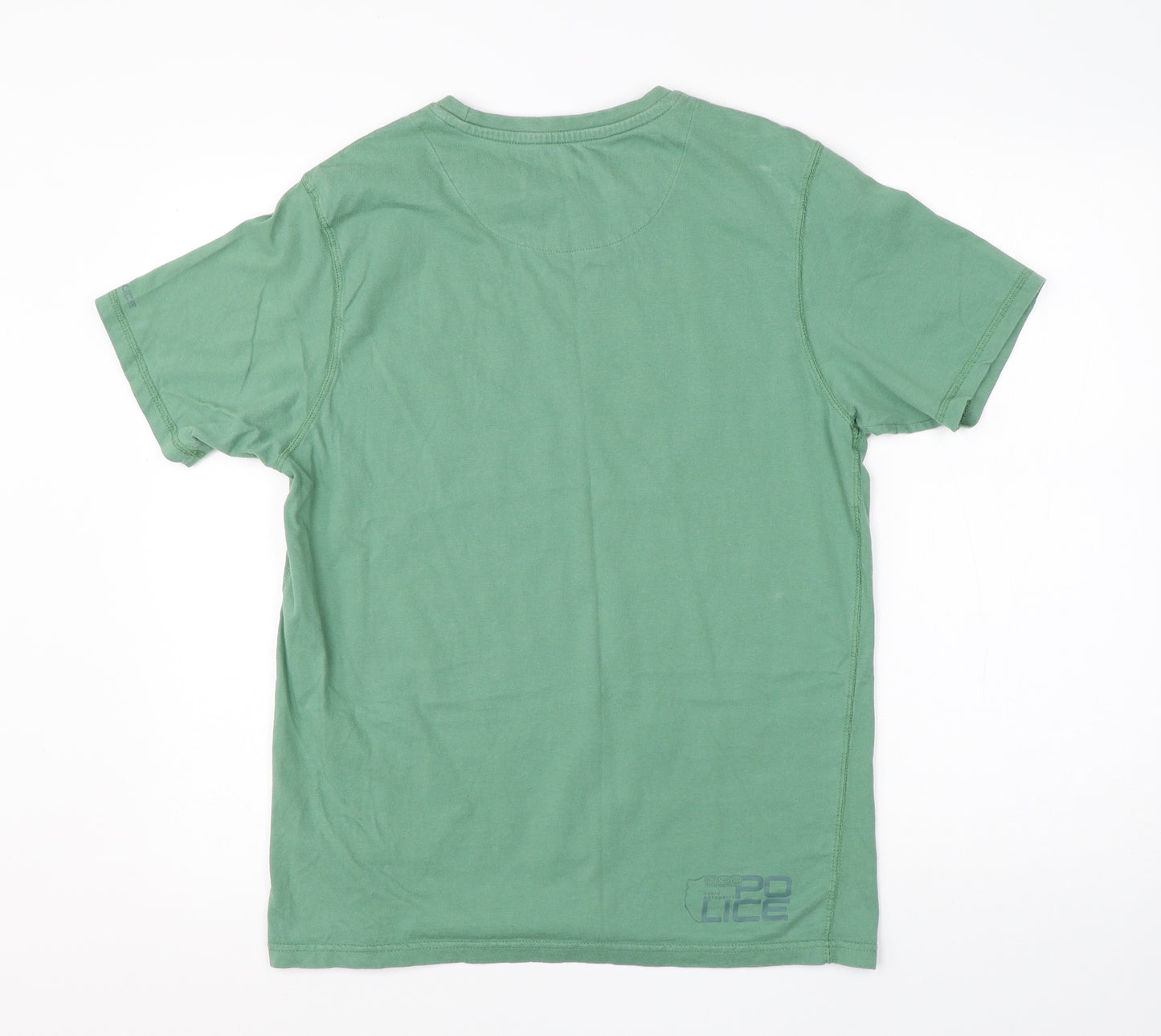 883 Police Mens Green  Cotton  T-Shirt Size M Round Neck