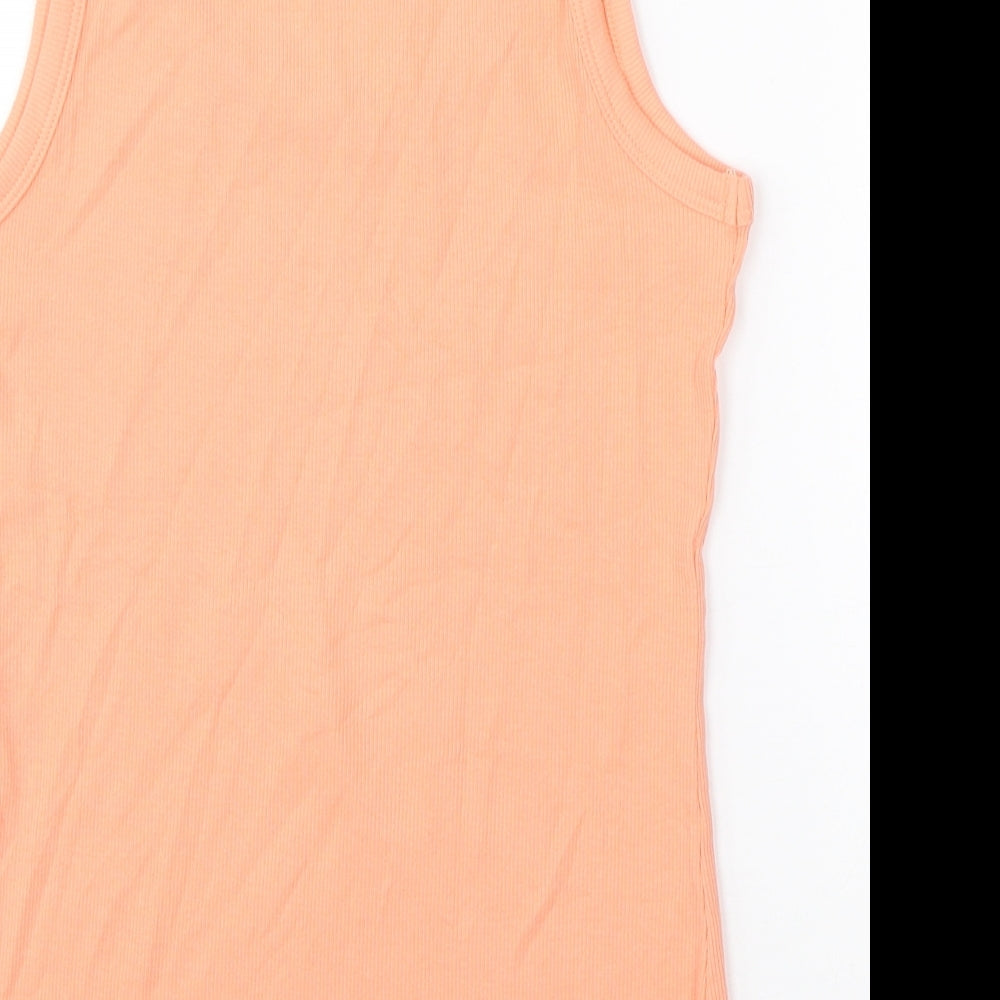 F&F Womens Orange  Cotton Basic Tank Size 16 Round Neck