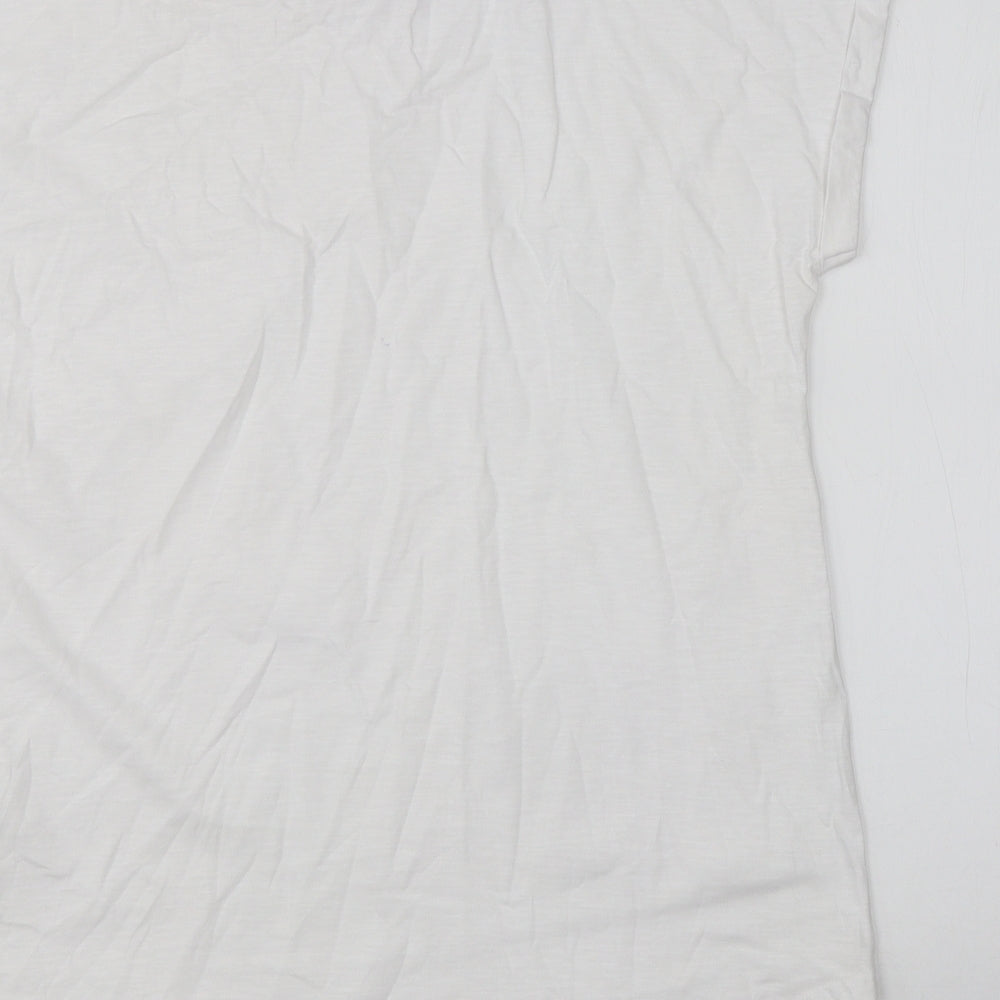 F&F Womens White  Cotton Basic T-Shirt Size 16 Round Neck
