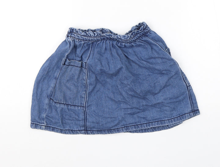 NEXT Girls Blue Cotton A-Line Skirt Size 3-4 Years Regular