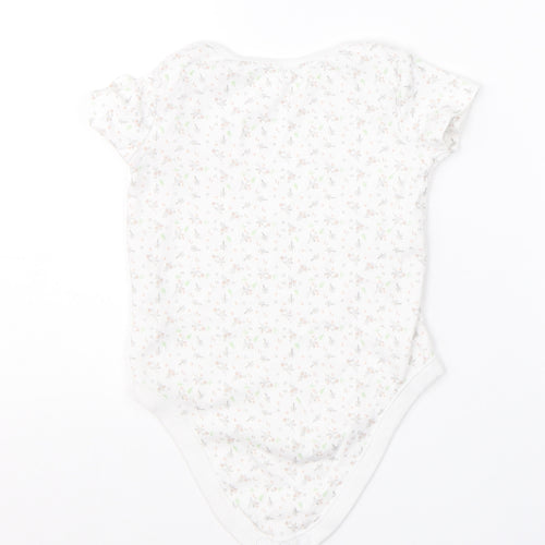 F&F Girls White  Cotton Babygrow One-Piece Size 18-24 Months