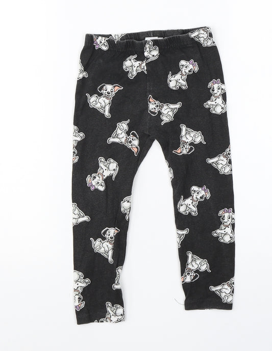 Primark Girls Black  Cotton  Pyjama Pants Size 2-3 Years