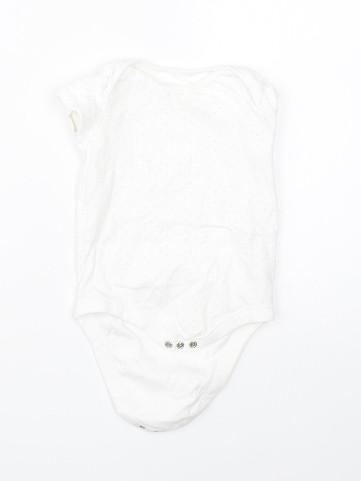 F&F Girls White Polka Dot Cotton Babygrow One-Piece Size 18-24 Months