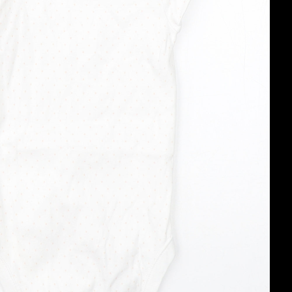 F&F Girls White Polka Dot Cotton Babygrow One-Piece Size 18-24 Months