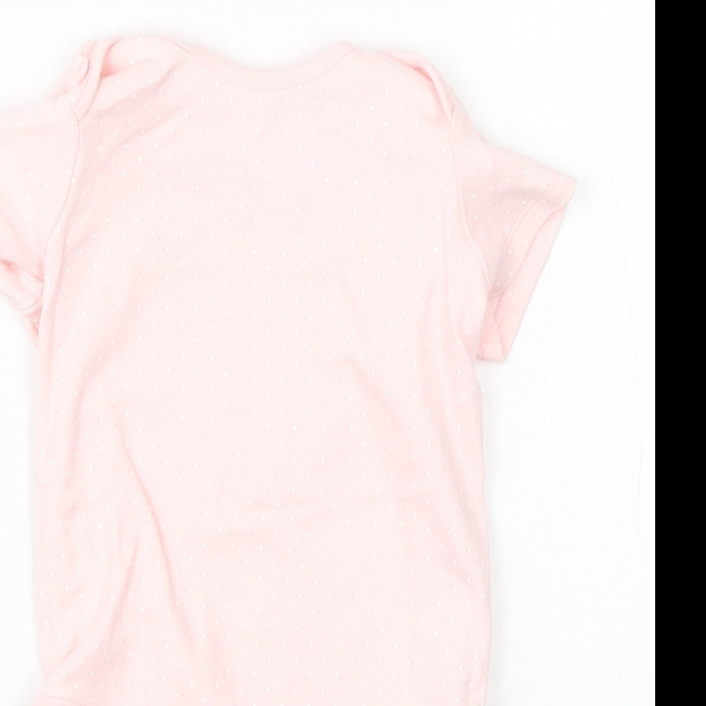 F&F Girls Pink Polka Dot Cotton Babygrow One-Piece Size 18-24 Months
