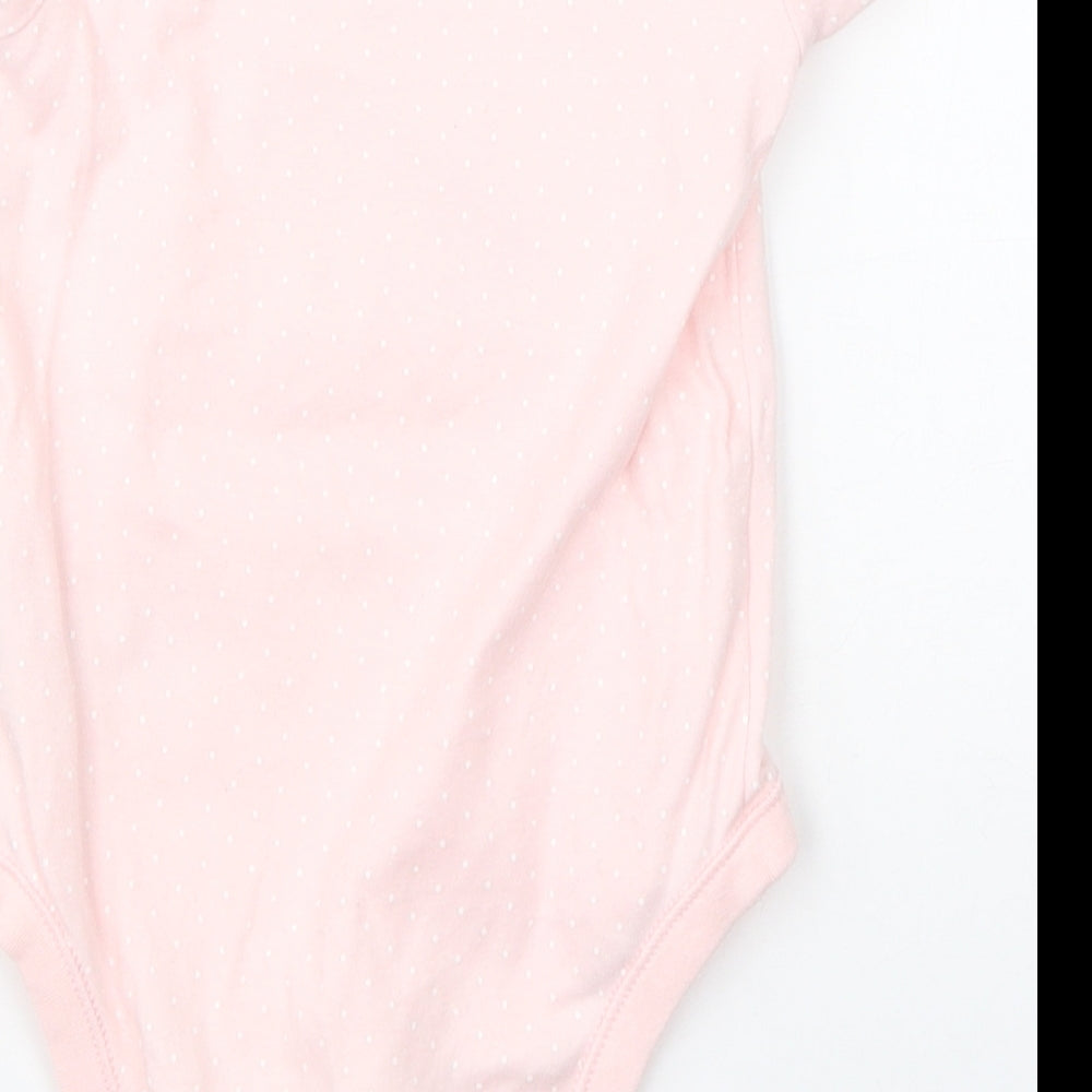 F&F Girls Pink Polka Dot Cotton Babygrow One-Piece Size 18-24 Months