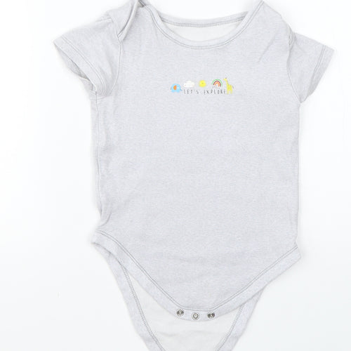 Pep & Co Girls Grey  Cotton Babygrow One-Piece Size 18-24 Months