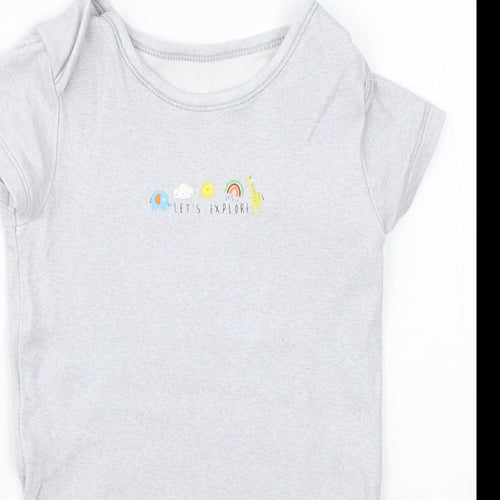 Pep & Co Girls Grey  Cotton Babygrow One-Piece Size 18-24 Months