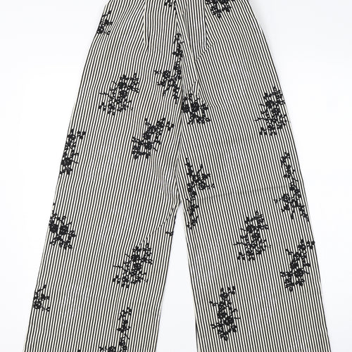 River Island Womens Grey Striped Cotton Dress Pants Trousers Size 6 L23 in Regular