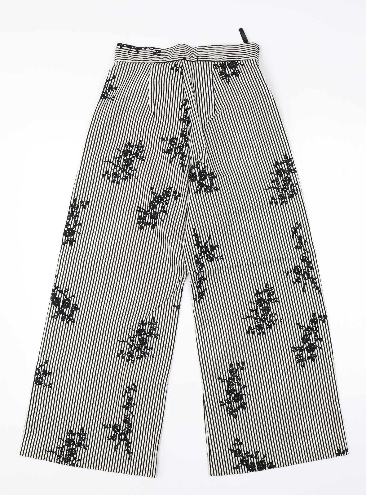 River Island Womens Grey Striped Cotton Dress Pants Trousers Size 6 L23 in Regular