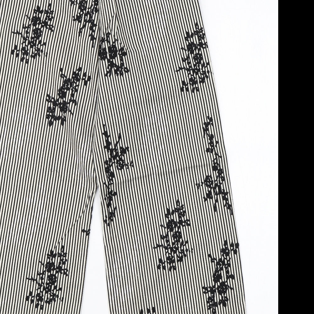 River Island Womens Grey Striped Cotton Dress Pants Trousers Size 6 L23 in Regular