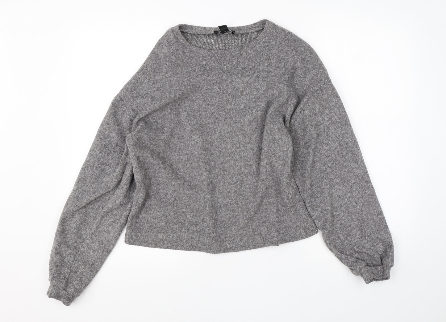 New Look Womens Grey Round Neck  Polyester Pullover Jumper Size S