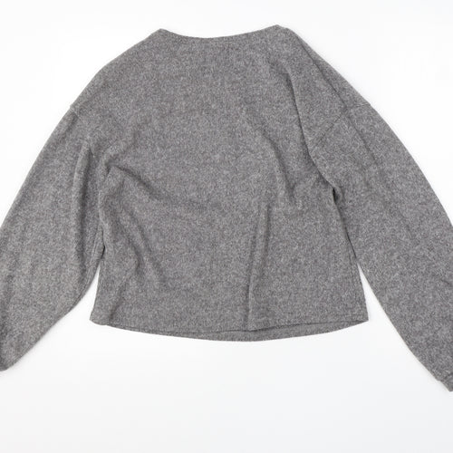 New Look Womens Grey Round Neck  Polyester Pullover Jumper Size S