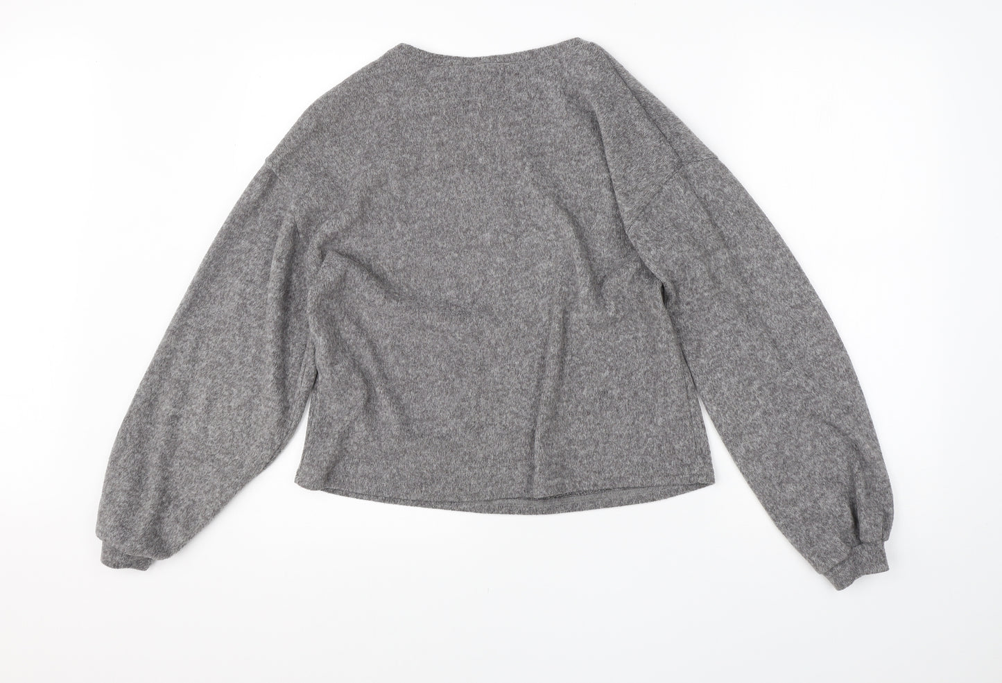 New Look Womens Grey Round Neck  Polyester Pullover Jumper Size S