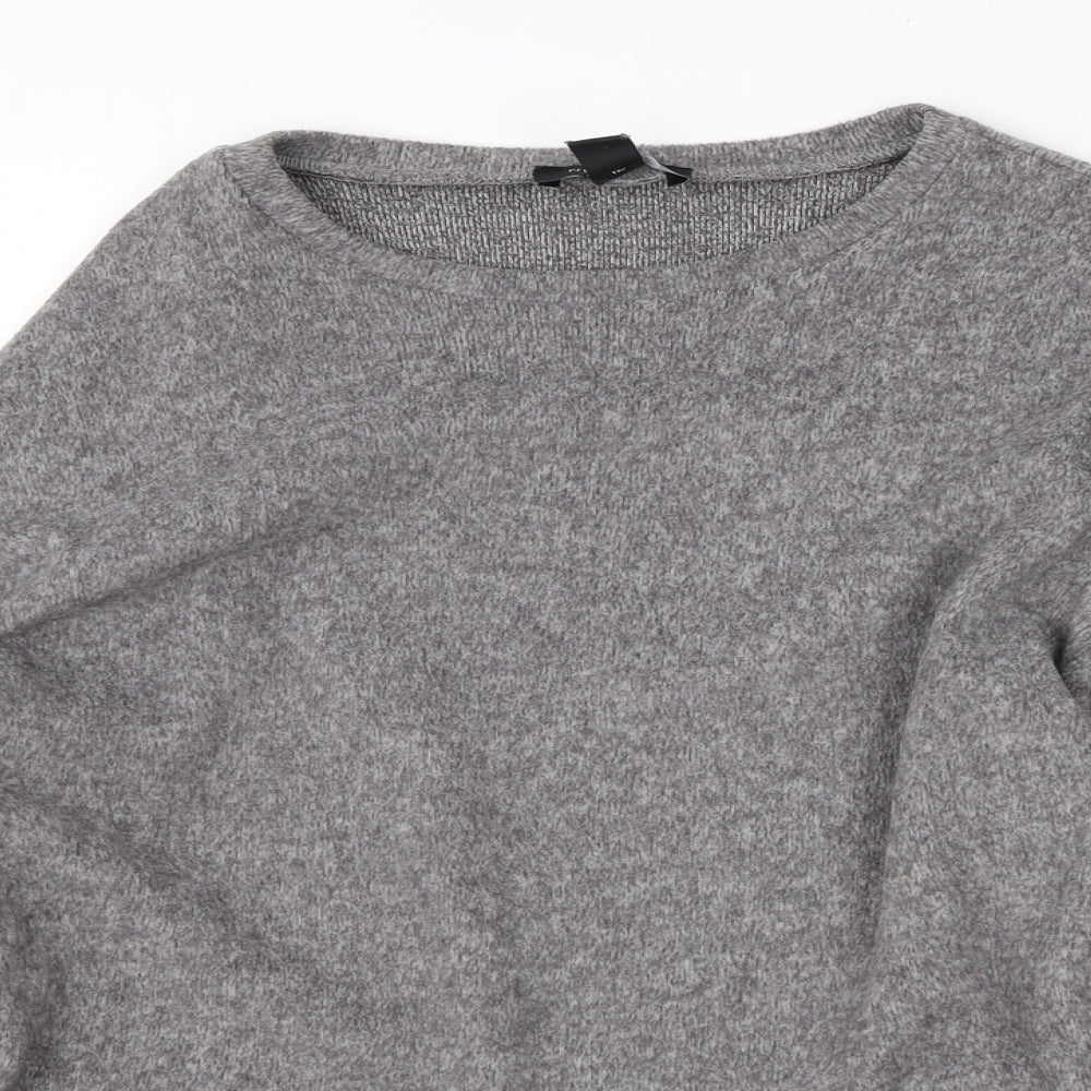 New Look Womens Grey Round Neck  Polyester Pullover Jumper Size S
