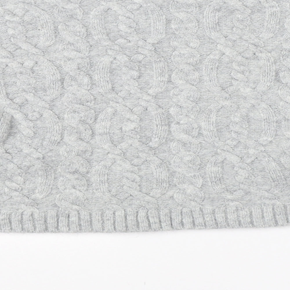 Topshop Womens Grey Round Neck  Acrylic Pullover Jumper Size 10   - cropped
