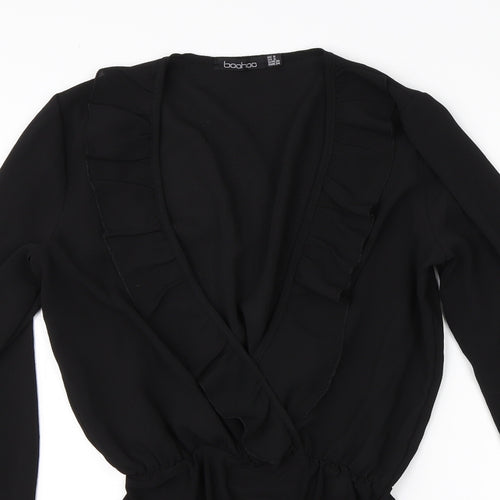 Boohoo Womens Black  Polyester Romper One-Piece Size 8
