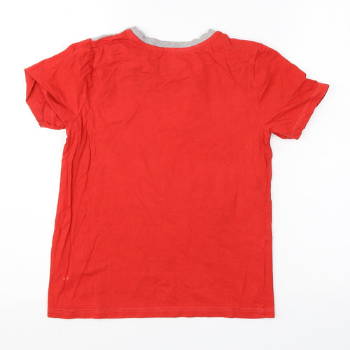 George Boys Red  Cotton Basic T-Shirt Size 10-11 Years Round Neck