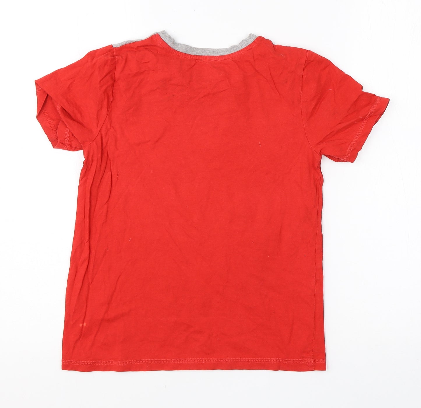 George Boys Red  Cotton Basic T-Shirt Size 10-11 Years Round Neck