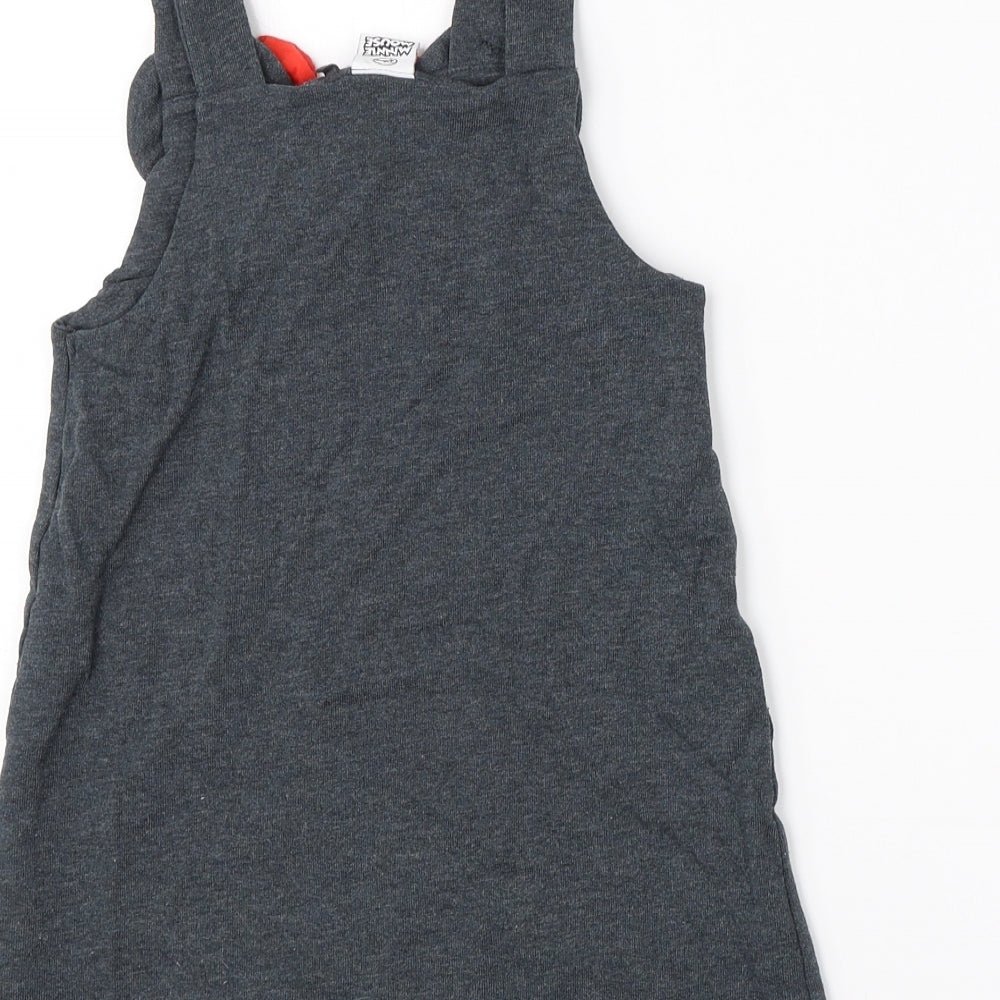 NEXT Girls Grey  Cotton T-Shirt Dress  Size 4-5 Years  Round Neck  - disney minnie mouse