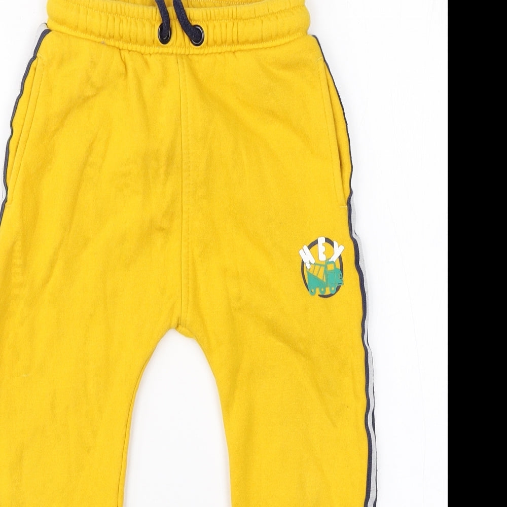 George Boys Yellow  Cotton Sweatpants Trousers Size 4-5 Years  Regular