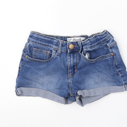 Denim Co Girls Blue  Cotton Cargo Shorts Size 9-10 Years  Regular