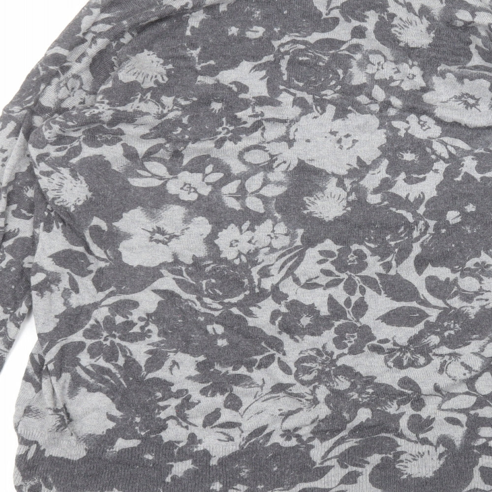 david emanuel Womens Grey  Nylon Basic T-Shirt Size M Round Neck