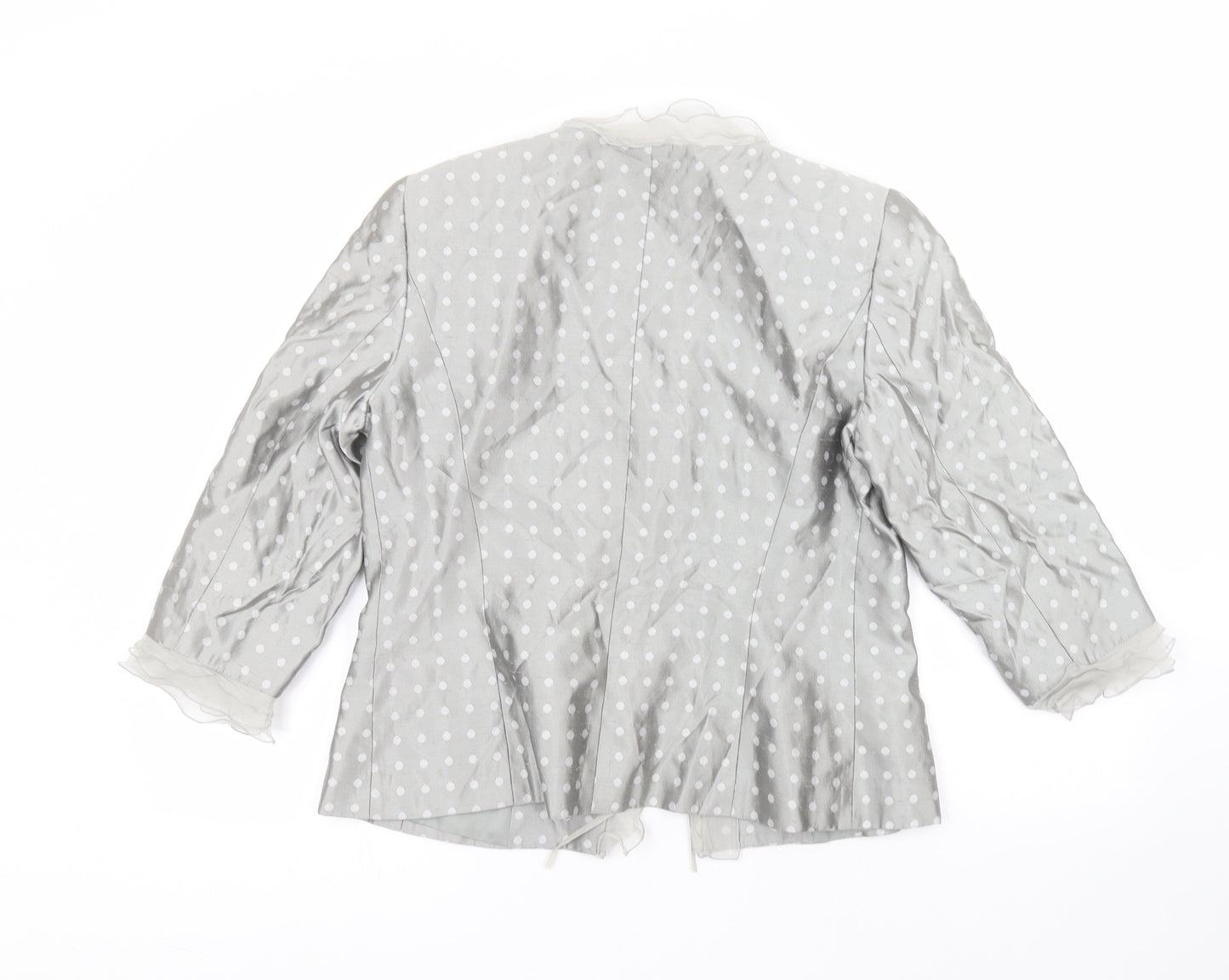 Luis Civit Womens Grey Polka Dot  Jacket  Size 14