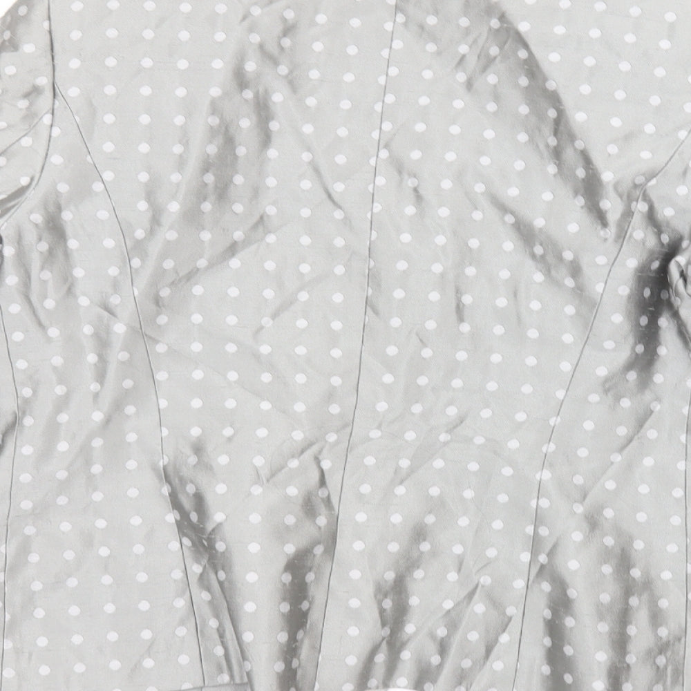 Luis Civit Womens Grey Polka Dot  Jacket  Size 14