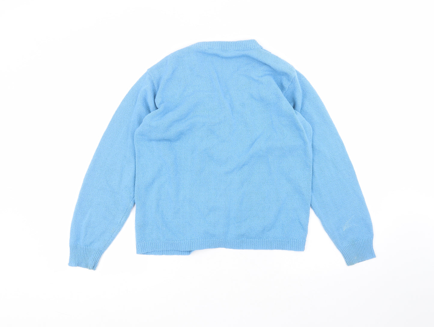 Akal Collection Womens Blue V-Neck  Acrylic Cardigan Jumper Size M