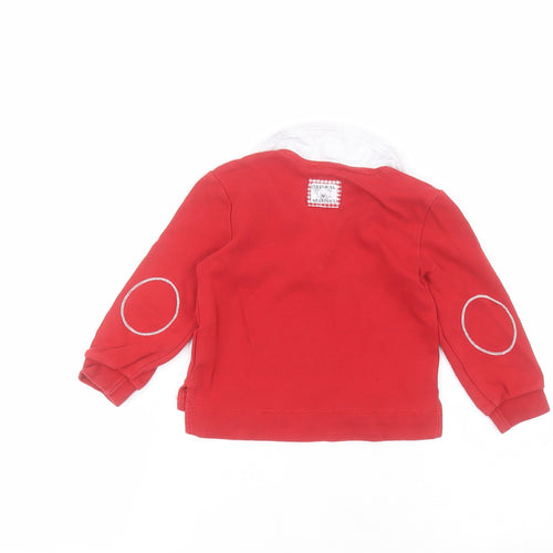 Baby power Baby Red  Cotton Basic Polo Size 18-24 Months Collared