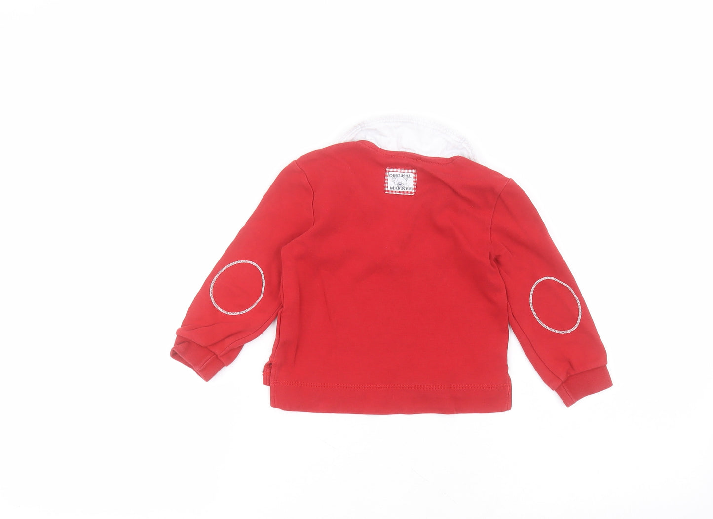 Baby power Baby Red  Cotton Basic Polo Size 18-24 Months Collared
