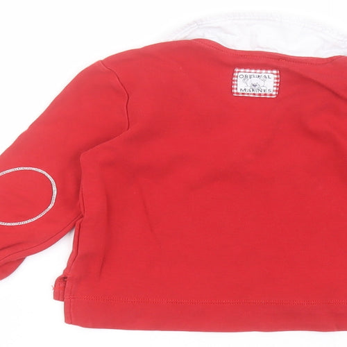 Baby power Baby Red  Cotton Basic Polo Size 18-24 Months Collared