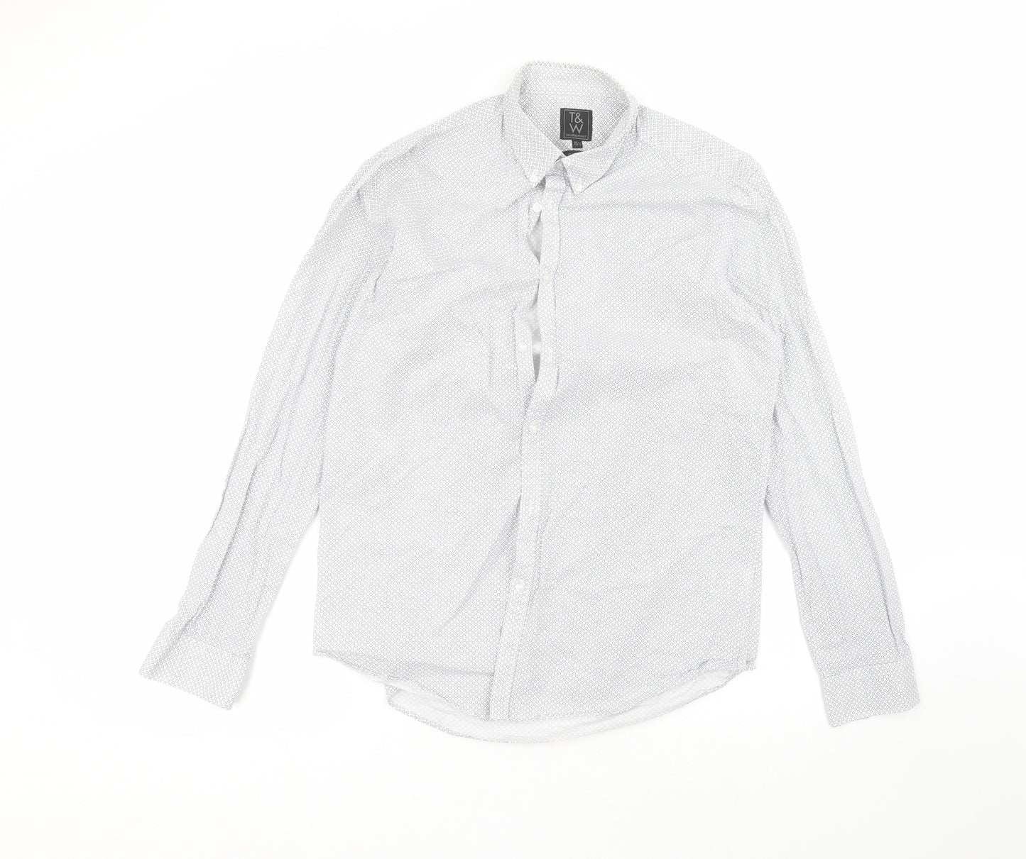 Taylor & Wright Mens White  Cotton  Dress Shirt Size 15.5 Collared