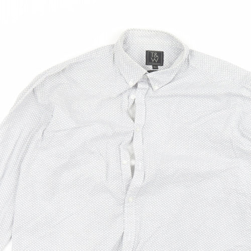 Taylor & Wright Mens White  Cotton  Dress Shirt Size 15.5 Collared