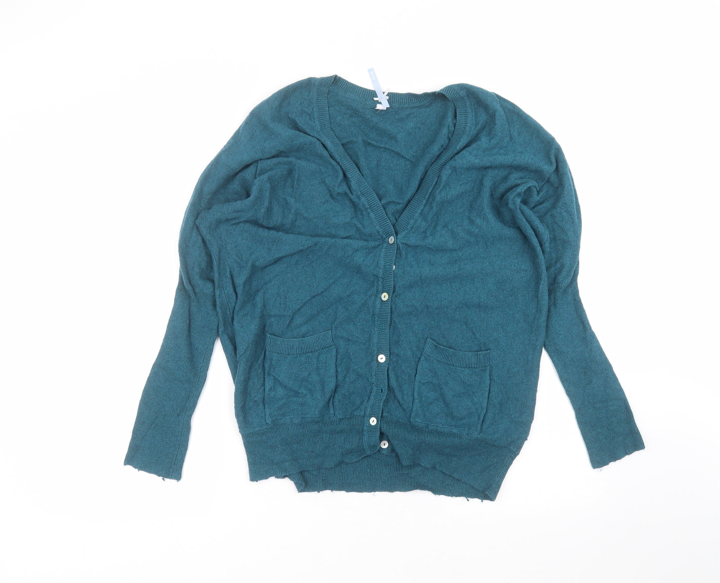 Note Womens Blue V-Neck  Viscose Cardigan Jumper Size 16