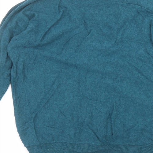 Note Womens Blue V-Neck  Viscose Cardigan Jumper Size 16